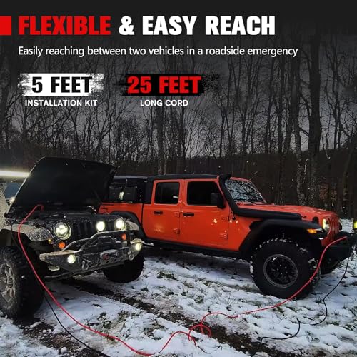 FIERYRED 1 Gauge 30 FT Quick Connect Jumper Cables, 1000A Heavy Duty Booster Cables with Travel Bag, Heavy Duty Battery Jumper Cable for Truck, Diesel Trucks, SUV and Car - size: 1 Gauge 30 FT w/Andersen Connector