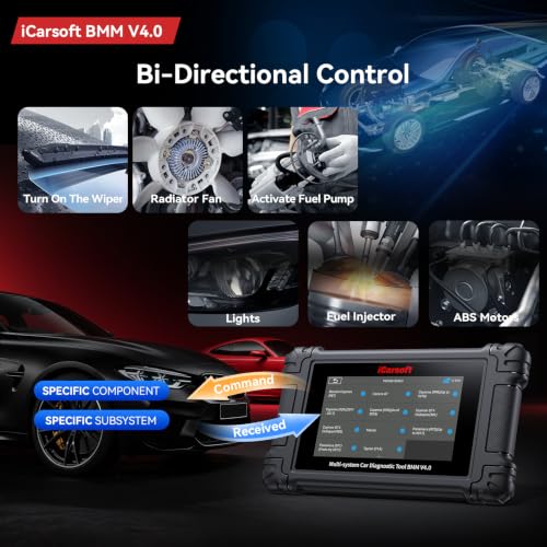 iCarsoft BMM V4.0 BiDirectional Scan Tool for BMW/MINI/Rolls Royce+2 Extra Car Make Groups, 15+Reset Service, ECU Coding, Battery Registration, CAN-FD, Lifetime Free Update