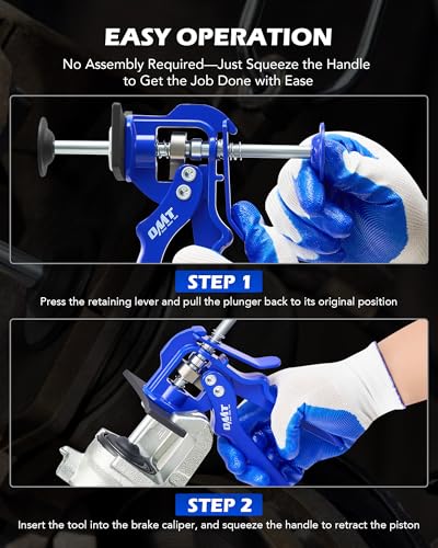 OMT Speedy Brake Caliper Compression Tool for Brake Pad Replacement, Blue | For Single Piston Dual Piston on Most Cars & Trucks; Aluminum & Steel Build; Brake Maintenance; Auto Technicians