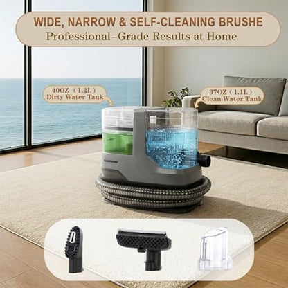 Carpet Spot Cleaner Machine, Mini Portable Upholstery & Couch Shampooer | 17KPa Suction, Deep Cleaning Compact Handheld Car Shampoo Machine for Sofa, Rug, Stairs & Pet Stains - color: Red