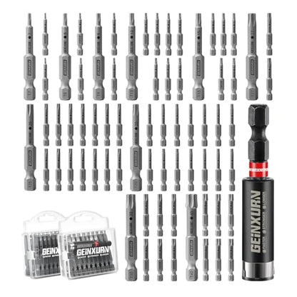 Geinxurn 71Pieces Fixedge Screwdriver Bit Set, 2Inches Torx Magnetic Alloy Steel Insert Power Bits Tips(T7-T40) with Impact Bit Holder and Portable Storage Cases for Home Repair - style: FXTX050-071