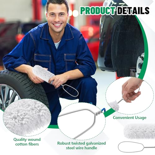 Teenyyou 9 Pack 11.8" Long Tire Lube Brush Applicator Swab Set Includes 6 Tire Lubricant Applicator and 3 Tread Depth Gauge for Changing Tires