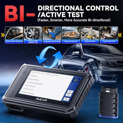 MUCAR VO6 Bidirectional Scan Tool, Full Systems Diagnostic OBD2 Scanner, Automotive Diagnostic Scanner for Car, 28+ Services Code Reader, CAN FD, FCA/AutoAuth, Lifetime Free Update=No Subscriptions