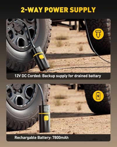 AUXITO Tire Inflator Portable Air Compressor - size: 7800mAh