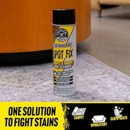 Chemical Guys, Lightning Fast Carpet Spot Cleaner & Nifty Brush Kit, 18 oz | Aerosol stain cleaner with a carpet and upholstery brush lifts spots from seats, carpet and mats, fast - size: KIT With Brush