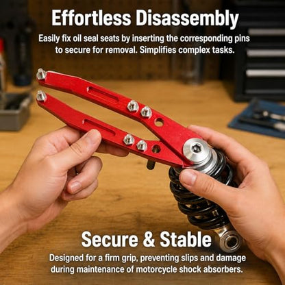 Oil Seal Removal Wrench, Shock Absorber Wrench, Maintenance Kit, 3 Mm/4 Mm/5 Mm Socket Wrenches for DIY Accessories, Red - color: Red