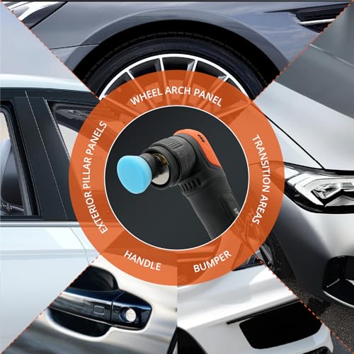 SPTA Blue T60 Mini Moderate-Cut Pad Sets, 5Pcs 1.3inch/32mm Sponge Polishing Buffing Pads, Car Foam Detail Polishing Pad Kit for Car Detail Polishing and Buffing, Small Area Polishing -FPTSS3B - color: 5Pcs Blue T60 Moderate-Cut Pad, size: 1.3 Inch (32mm)
