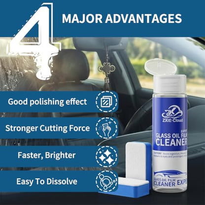 Glass Polish kit,1.69 Fl Oz cerium oxide glass polish compound with polishing brush,glass scratch remove,Oil Film Cleaner,Glass Cleaner, Removes Stains and Water Spots, for Cars Glass and Mirror - size: 1.69 Fl Oz (Pack of 1)