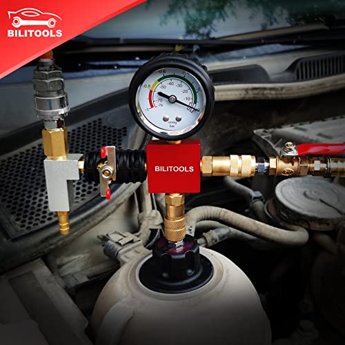 BILITOOLS Radiator Coolant Pressure Tester & Vacuum Refill Kit and Spill Free Coolant Funnel Kit