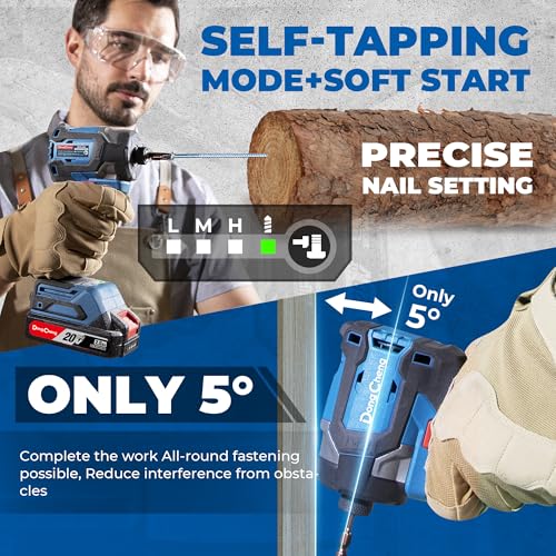 Dong Cheng 20V 4.2" Compact Impact Driver, 1840in-lbs Torque, with 2 x 2.0Ah Batteries, 1/4" Hex Chuck, 3200RPM, 4300IPM, Brushless Impact Driver for Cabinetry, Deck Building & HVAC Installation - style: 1840in-lbs, 2x Battery, Upgrade