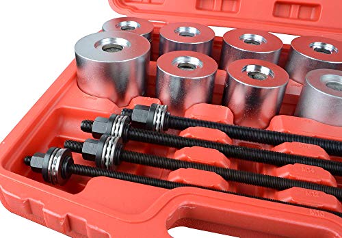 DAYUAN 27Pcs Universal Press and Pull Sleeve Tool Set Kit | Universal Bush Bearing Removal，For Cars, LGV & HGV，Fits Bushes, Ball Bearings, Seals & Rubber Bearings，Press Compatible