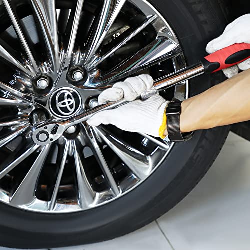 3-Piece Extendable Ratchet Set, 1/4 3/8 1/2 Inch Extendable Socket Wrench, Ratchet Wrenches Set 72-Tooth Quick-Release, Soft Grip Handle with Storage Tray - size: Extendable Ratchet Set - 3PCs (1/4", 3/8", 1/2")