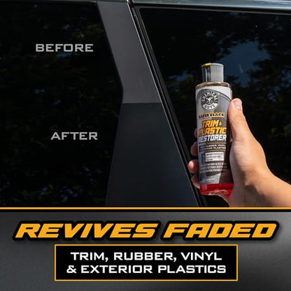 Chemical Guys, Black Trim Restorer Gel Kit for Exterior Plastic & Rubber | Controlled gel restores a deep black finish to faded exterior trim, plastic and vinyl, with an applicator - style: Kit