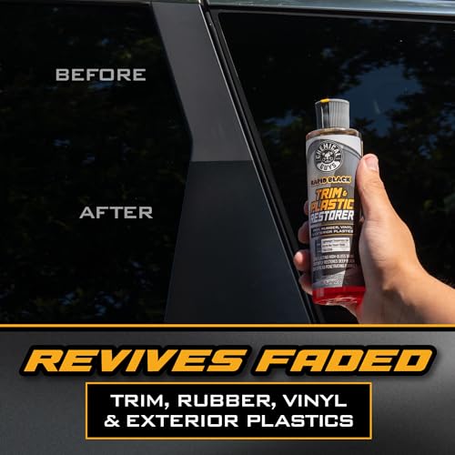 Chemical Guys, Black Trim Restorer Gel for Exterior Plastic & Rubber, 16 oz | Controlled gel restores a deep black finish to faded exterior trim, plastic and vinyl, dries non-greasy - style: 16 Oz