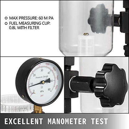 Vevor 400Bar 6000PSI Diesel Fuel Injector Tester Diesel Injector Nozzle Tester with Dual Scale Gauge to Adjust Injector Nozzle Pressure and Testing Diesel Injector Nozzle Pop Pressure Tester