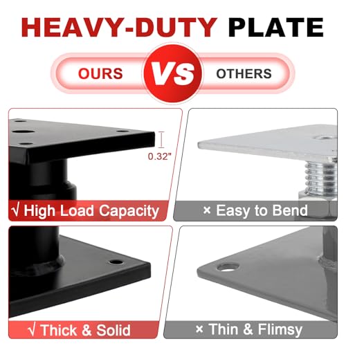 Screw Jacks Post Home Leveling, 9.5-15" House Floor Jacks, 22,046LBS | Heavy-Duty Foundation Floor Jack for Crawl Space Home Leveling, Stair Support, Beam & Floor Sagging Repair, 2 PCS Black - size: 2 PCS