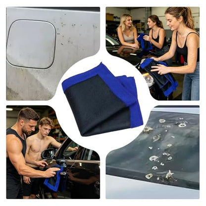 Clay Bar Towel for Car Detailing - Fine Grade Synthetic Microfiber Cloth | Black Line Clay Towel - for Interior Carpet Glass Paint Wheel Engine Home Garage Workshop Marine RV Motorcycle