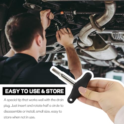 Oil Drain Plug Screw Removal Installer Wrench Assembly Tool, Plastic Oil Pan Drain Plug Screw Removal Wrench Tool Replaces T10549, Compatible with A3 A4 Q3 Q5 Tiguan Golf Jetta