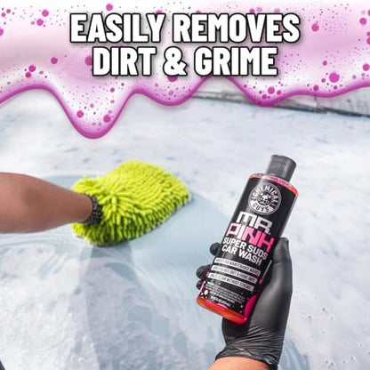 Chemical Guys, Mr. Pink pH-Balanced Car Wash Soap for Foam Cannons, 128 oz | Thick foaming suds lift dirt and grime in foam cannons, blasters or buckets, gentle on wax, sealant and ceramic - size: 128 Fl Oz (Pack of 1)
