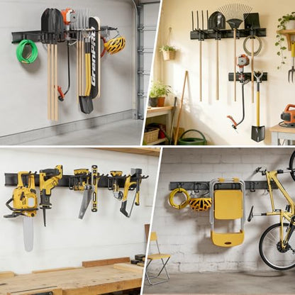 GRENPRO 49.5 Inch Garage Tool Organizer with 6 Double-layer Hooks, Holds 440 LBS - size: 49.5 inch