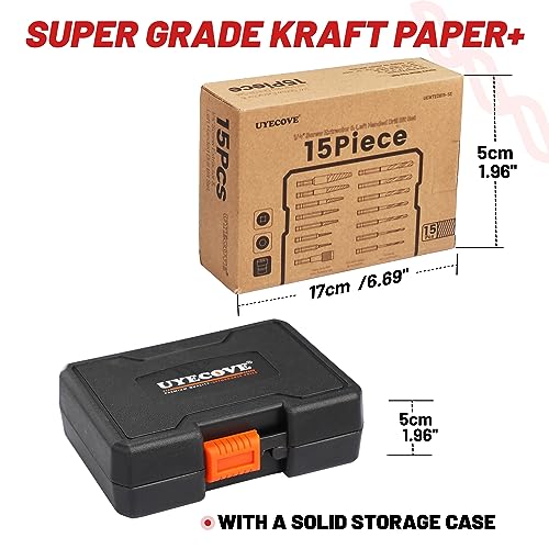 15PCS Stripped Screw Extractor Set, 6542/4341 HSS Steel Left Hand Drill Bit Set Easy Out Screw Extractor Set | 1/4'' Adaptor | Broken Screw Extractor Kit Removing Stripped Screws Bolts - size: Upgarded Kit-15PCS