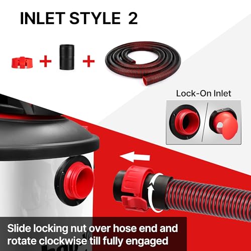 Shop-Vac Premium Universal Hose Plastic 12'X 1-7/8", Replacement Hose Compatible with Rigid, Dewalt, Husky, Craftsman, Bauer, Masterforce Vacuum Cleaners - size: 12' X 1-7/8"