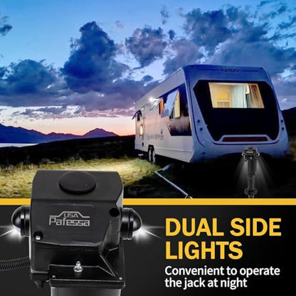 USA 12V 3,500LB Lift Capacity Electric RV Trailer A-Frame Tongue Jack with 7-Way Connector 22.5in Max Travel
