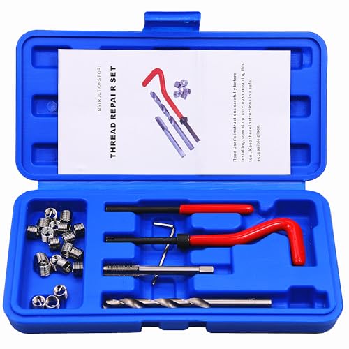 25pcs Thread Repair Kit M7 x 1.0mm Metric Thread Repair Insert Kit Compatible Hand Tool Set for Auto Repairing (M7-1.0)