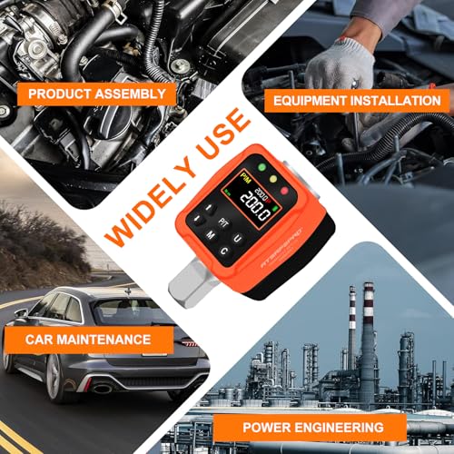 ATsafepro Digital Torque Adapter – 7-147 Ft-Lb, Converts Any 1/2" Ratchet Tool to Torque Wrench, 3/8" & 1/4" Adapters, ±2% Accuracy, Buzzer & LED Alerts, for Motorcycles, Bike & Versatile DIY Use - style: 1/2-Inch 7-147 Ft-Lb