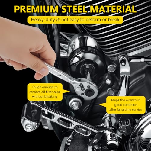 Oil Change Kit Fits for Harley Models, Oil Change Tool Set with Filter Cap Wrench, Crankcase Fill Funnel, Primary Case, Drip-Free Oil Filter Funnel& 50Pcs O-Rings