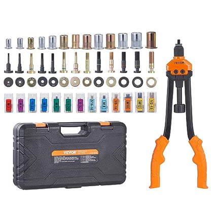 VEVOR 16" Rivet Nut Tool, Labor-Saving Rivnut Tool Kit with 13PCS Metric & SAE Mandrels, 186PCS Rivet Nuts,M3, M4, M5, M6, M8, M10, M12, 1/4-20, 5/16-18, 3/8-16,1/2-13, 8-32, 10-24 with Carrying Case - size: 16", style: RIVET NUT TOOL