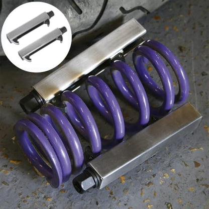 Motorcycle Spring Compressor Tool 800kg Capacity Carbon Steel Shock Absorber Removal Kit for Fork Suspension Repair with 17mm Hex Drive