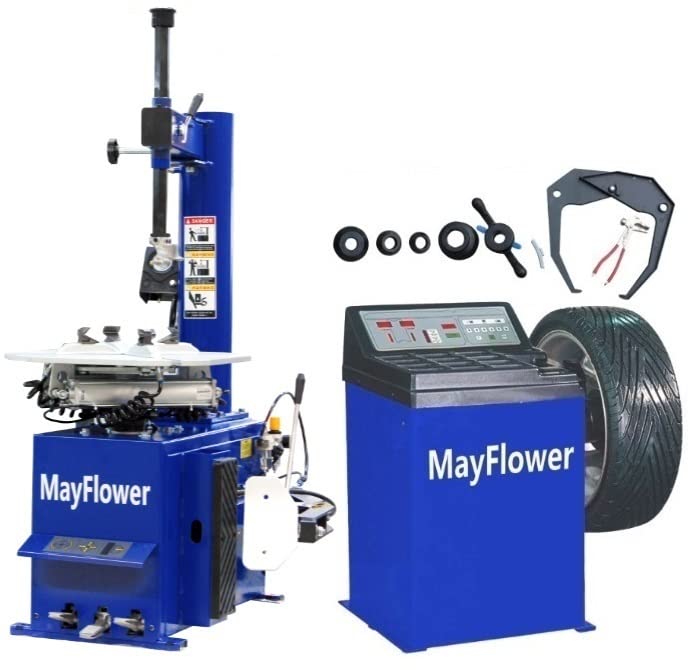 Mayflower - 1.5 HP Tire Changer Wheel Changers Machine Combo Balancer Rim Clamp 950 680 Bead Blaster / 1 Year Full Warranty
