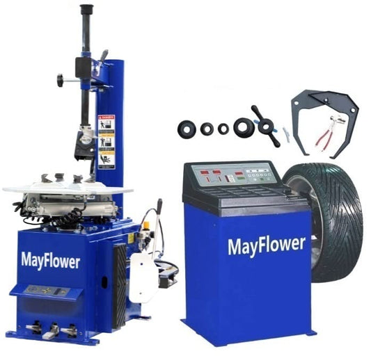 Mayflower - 1.5 HP Tire Changer Wheel Changers Machine Combo Balancer Rim Clamp 950 680 Bead Blaster / 1 Year Full Warranty