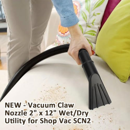 Vacuum Claw Nozzle 2" x 12" for Wet/Dry Utility Shop Vac Cleaning Auto Car Cars RV's Home Claw Nozzle SCN2 (2 Pack) - style: 2 PACKS