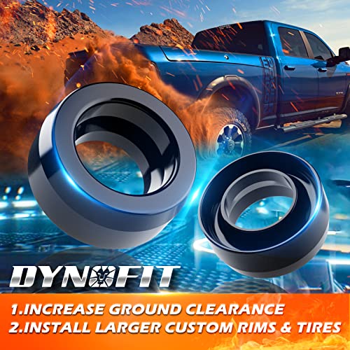 Dynofit 3" Leveling Kit for 2WD Ram 2500/3500 (1994-2011) & Ram 1500 (1994-2018), Raise Dodge Truck 3 Inch Front Suspension for Load Leveling, Set of 2 Black Polyurethane (PU) Coil Spring Lift Spacers - size: 3 Inch (For 2WD)
