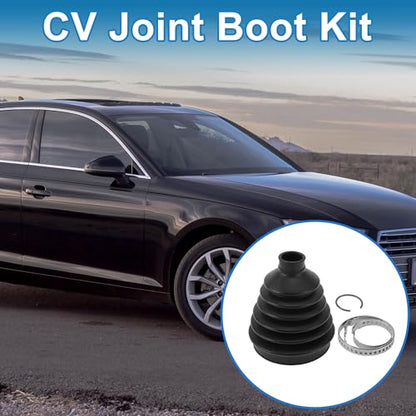 CV Joint Boot Kit No.4H0498203 W/Clamps Constant Velocity Joint Boot for Audi A4 2013-2023 for Audi A8 2012-2023 Rubber Black Strong Durable