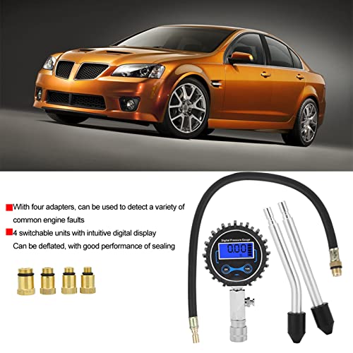 Aramox Cylinder Pressure Gauge, Digital Engine Compression Tester Kit, Accurate Readings Up to 300 PSI for Cars and Motorcycles
