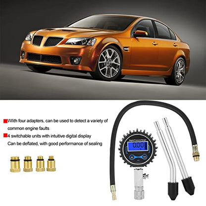 Aramox Cylinder Pressure Gauge, Digital Engine Compression Tester Kit, Accurate Readings Up to 300 PSI for Cars and Motorcycles