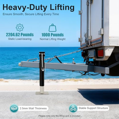 1000 lbs Lifting Jack with 10" Lift Height – Heavy Duty Manual Car Jack, 2204 lbs Static Load Capacity, Stable Base, Q235B Steel, Hand-Cranked Jacks for Tire Change, Garage, Roadside Repair, Black