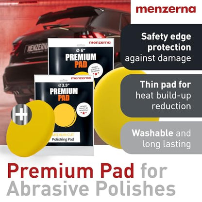 menzerna All-in-One polishing Kit I Car polishing Set with Menzerna One-Step Polish 3in1 (8oz) and 3.5 Inch Polishing Pad I Moderate Scratch Remover, high Gloss and Wax Kit for All Types of Vehicles - style: 8oz. + Pad