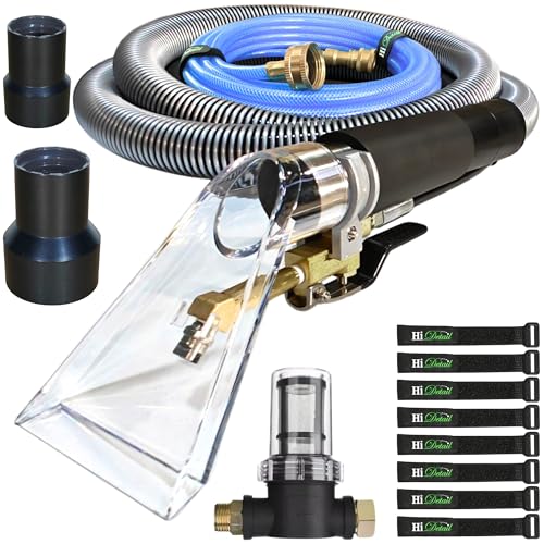 Hi Detail Shop Vac Extractor Kit with Wand and Hose, Adapter Converts Vacuum to carpet & upholstery Extractor for auto detailing & home (50 Ft Waterline, 15 Ft Vac Hose) - size: 50 Ft Waterline, 15 Ft Vac Hose