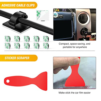 GOOACC 88Pcs Trim Removal Tool, Auto Push Pin Bumper Retainer Clip Set Fastener Terminal Remover Tool Adhesive Cable Clips Pry Kit Car Panel Radio Removal Auto Clip Pliers - color: 48Pcs Remover +40Pcs Clips