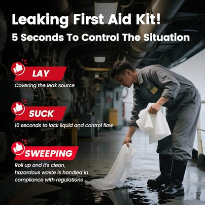Oil Absorbent Pads 100-Pack | 16"x20" Oil-Only Spill Mat | Industrial Spill Control for Oil & Fuel(32 Gal/Box) | Repels Water Absorbing Sheets - color: 100pack 4mm Thickened/ Oil-Only Pads(16"x20")