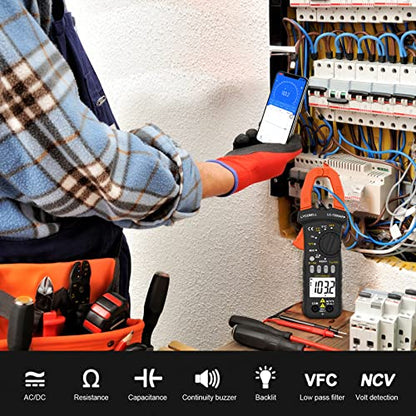 Handheld Oscilloscope with Multimeter Kit, Digital Lab Automotive Oscilloscopes with 500kHz Bandwidth, 6000 Counts Clamp Meter & Bluetooth, AC/DC Volt Tester for NCV Current Resistance Capacitance