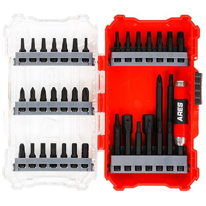 ARES 31020-47-Piece Impact Bit Set – Set Includes Phillips, Slotted, Square, Hex, and Standard and Tamper Torx Bits – Premium S2 Steel Construction - size: 47-Piece Impact Driver Bit Set