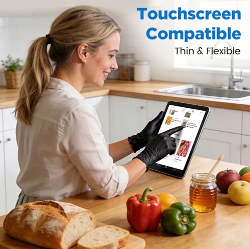 Food Grade 5 Mil Disposable Nitrile Gloves Large, 100Pcs | Latex/ Powder Free, Textured, for Cooking Food Prep, Painting, Oil Change, Changing Wheels, Mechanics, Pet Care, DIY - color: Black(100 Pcs), size: Large