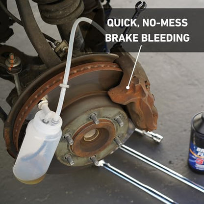 Brake Bleeder Kit - One-Way Check Valve, Magnet Mount, 16oz Catch Bottle, 16” Hose