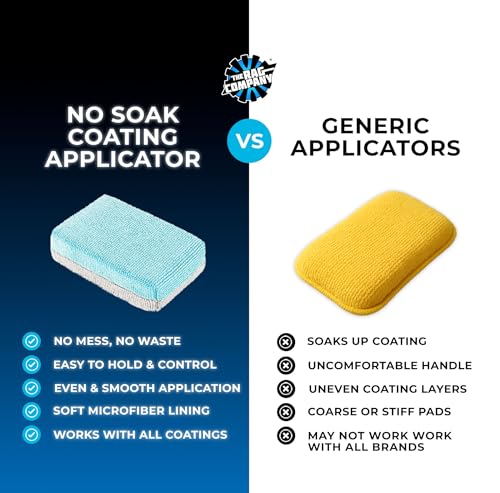 The Rag Company - Ultra No Soak Coating Applicator - Ultra Blue and Ice Grey - 6 Pack - 3 Inch by 5 Inch Applicator Sponge