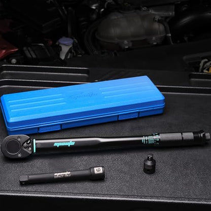 EPAuto 1/2-inch Drive Click Torque Wrench, 10-150 ft/lb, 13.6-203.5 N/m, Black | 1/2-inch 10-150 ft/lb, 13.6-203.5 N/m - size: 1/2-Inch Drive 10-150 ft-lb